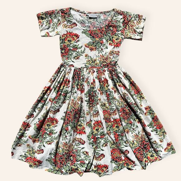 Norma Kamali Sakowitz Fit and Flare Floral Dress Medium Petite - Picture 5 of 7